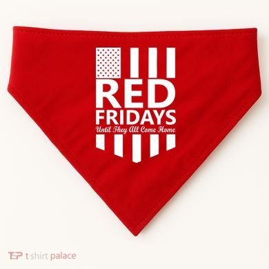 Red Fridays Military Flag USA-Made Doggie Bandana