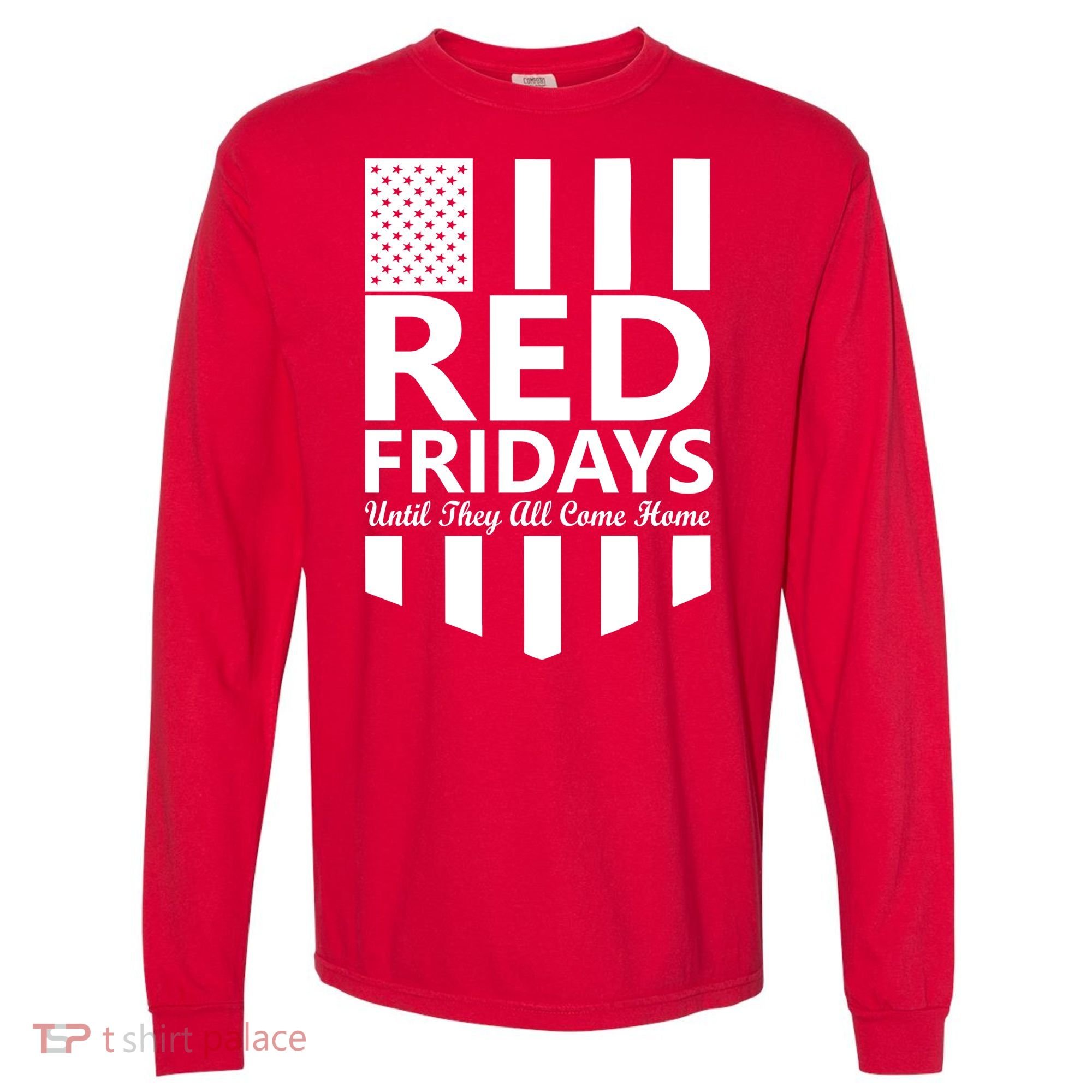 Red Fridays Military Flag Comfort Colors Heavyweight Long Sleeve T-Shirt