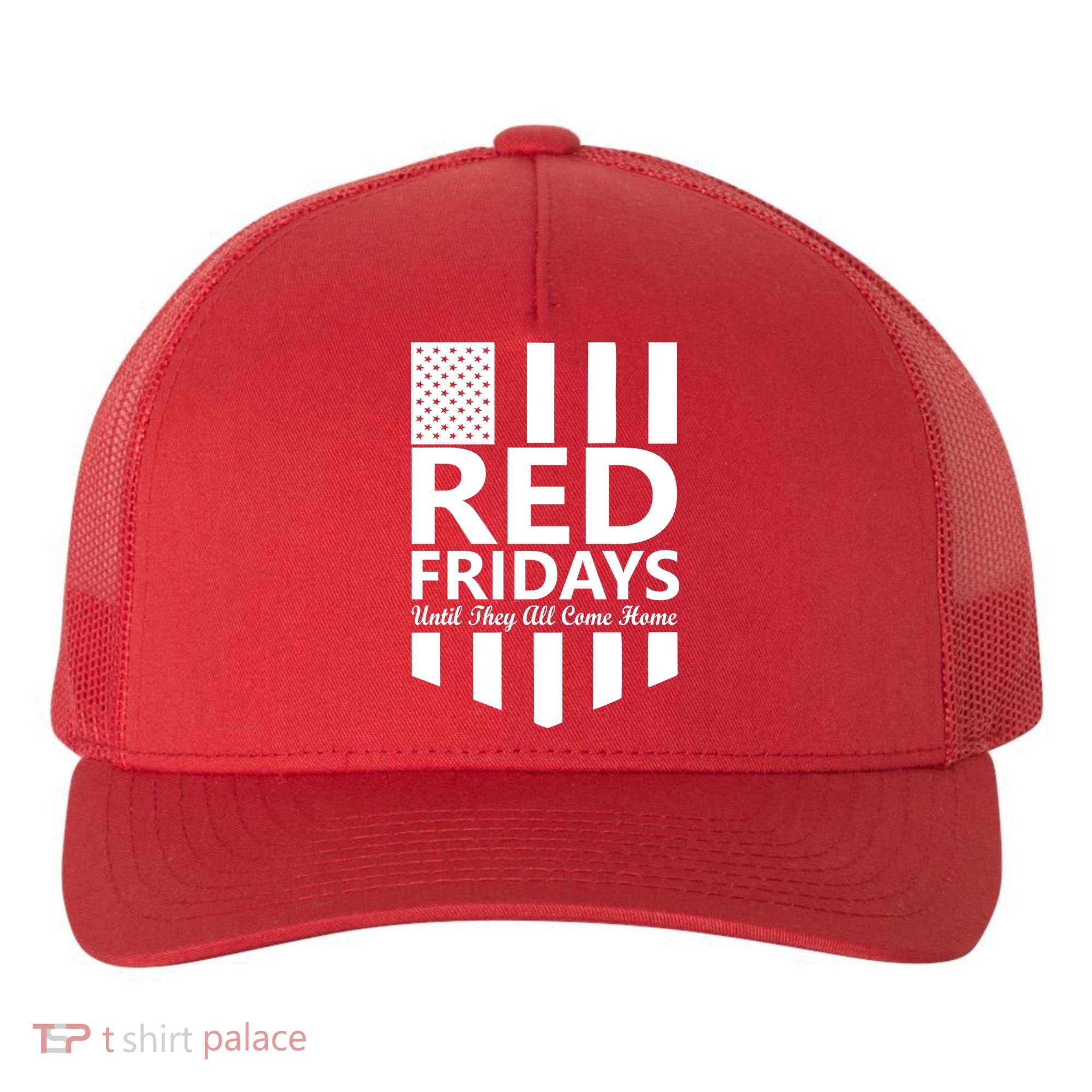 Red Fridays Military Flag Yupoong Adult 5-Panel Trucker Hat