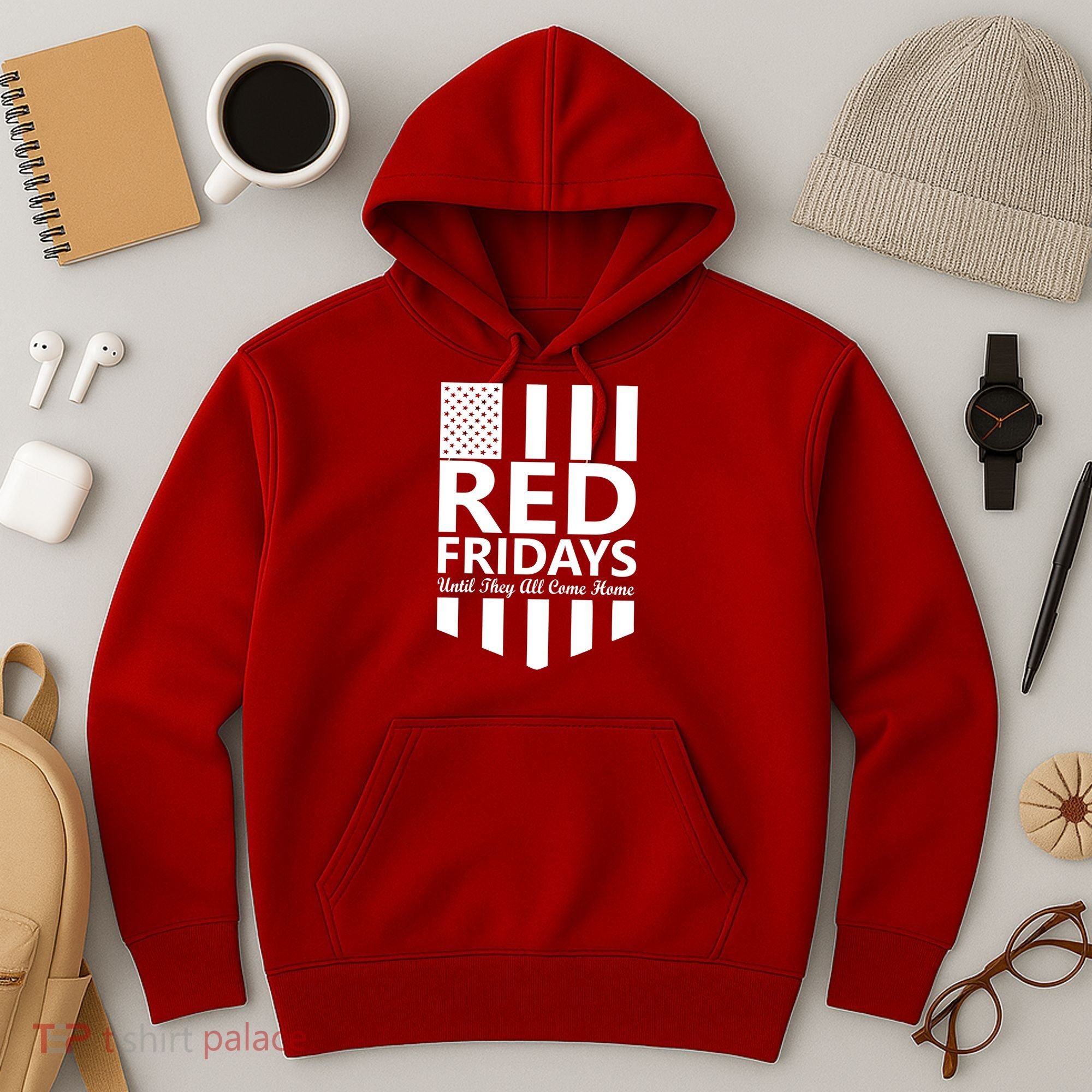 Red Fridays Military Flag Hoodie