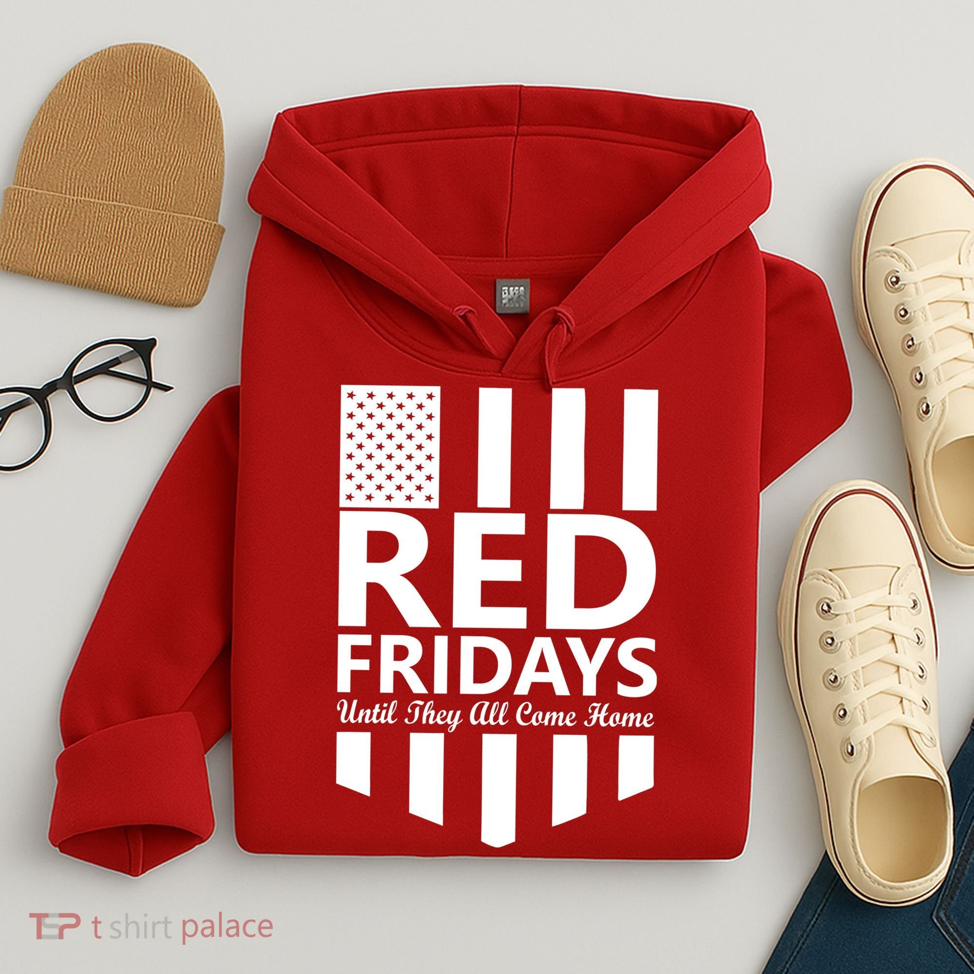 Red Fridays Military Flag Hoodie