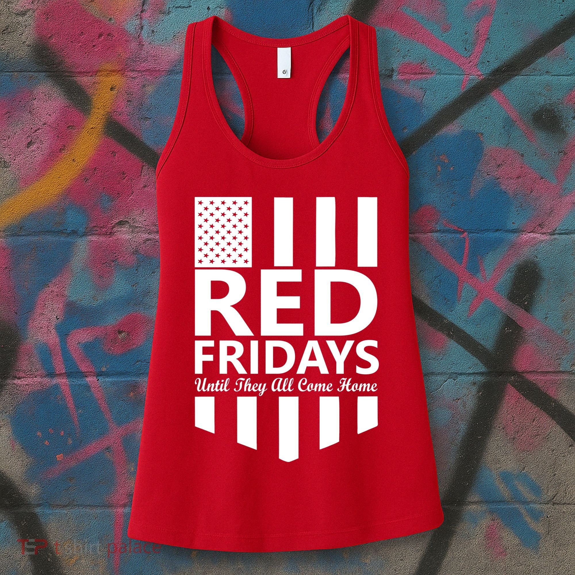 Red Fridays Military Flag Women's Tank Top