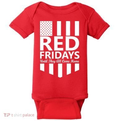 Red Fridays Military Flag Baby Bodysuit