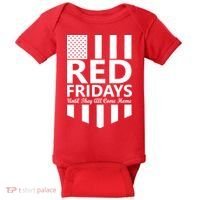 Red Fridays Military Flag Baby Bodysuit thumb 0