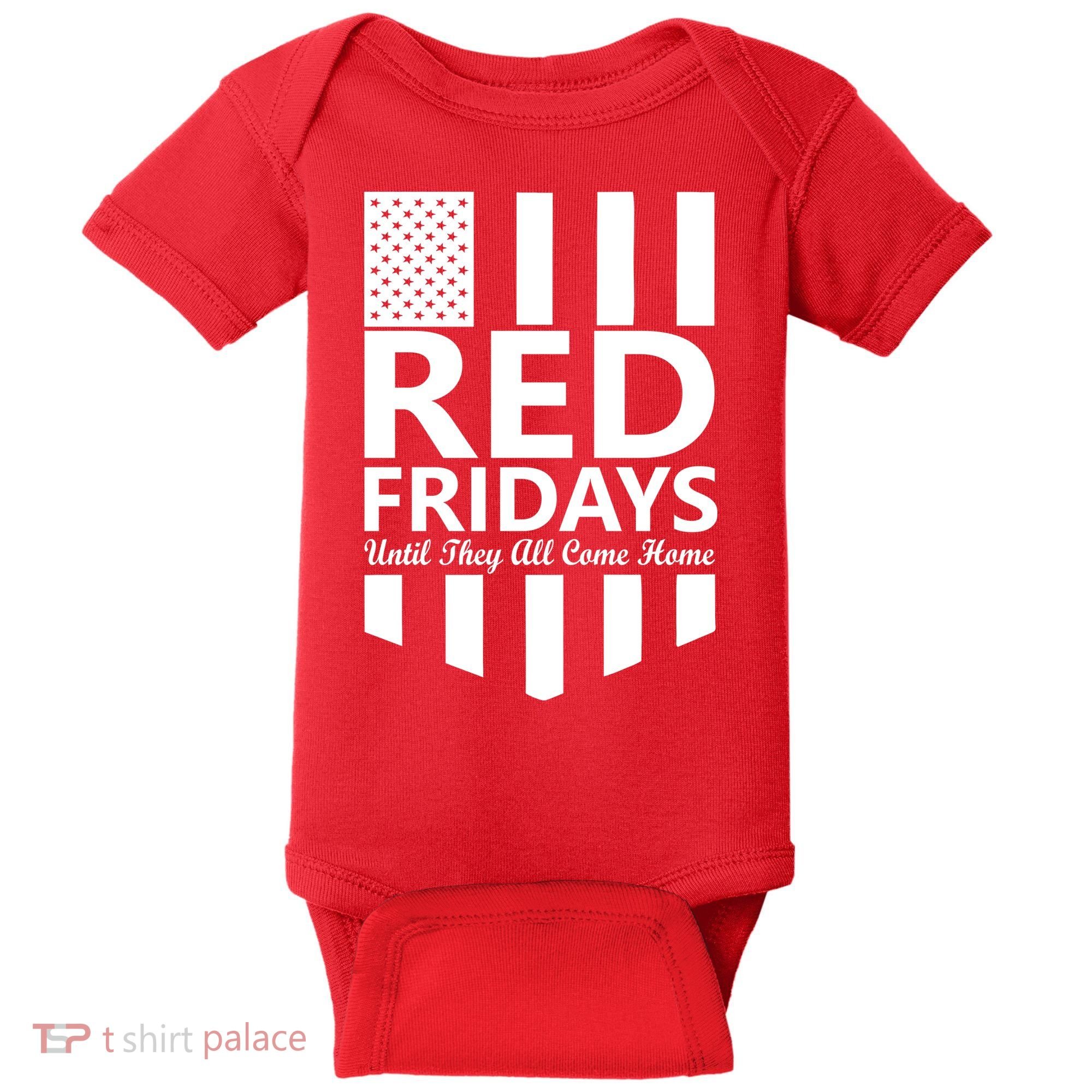 Red Fridays Military Flag Baby Bodysuit
