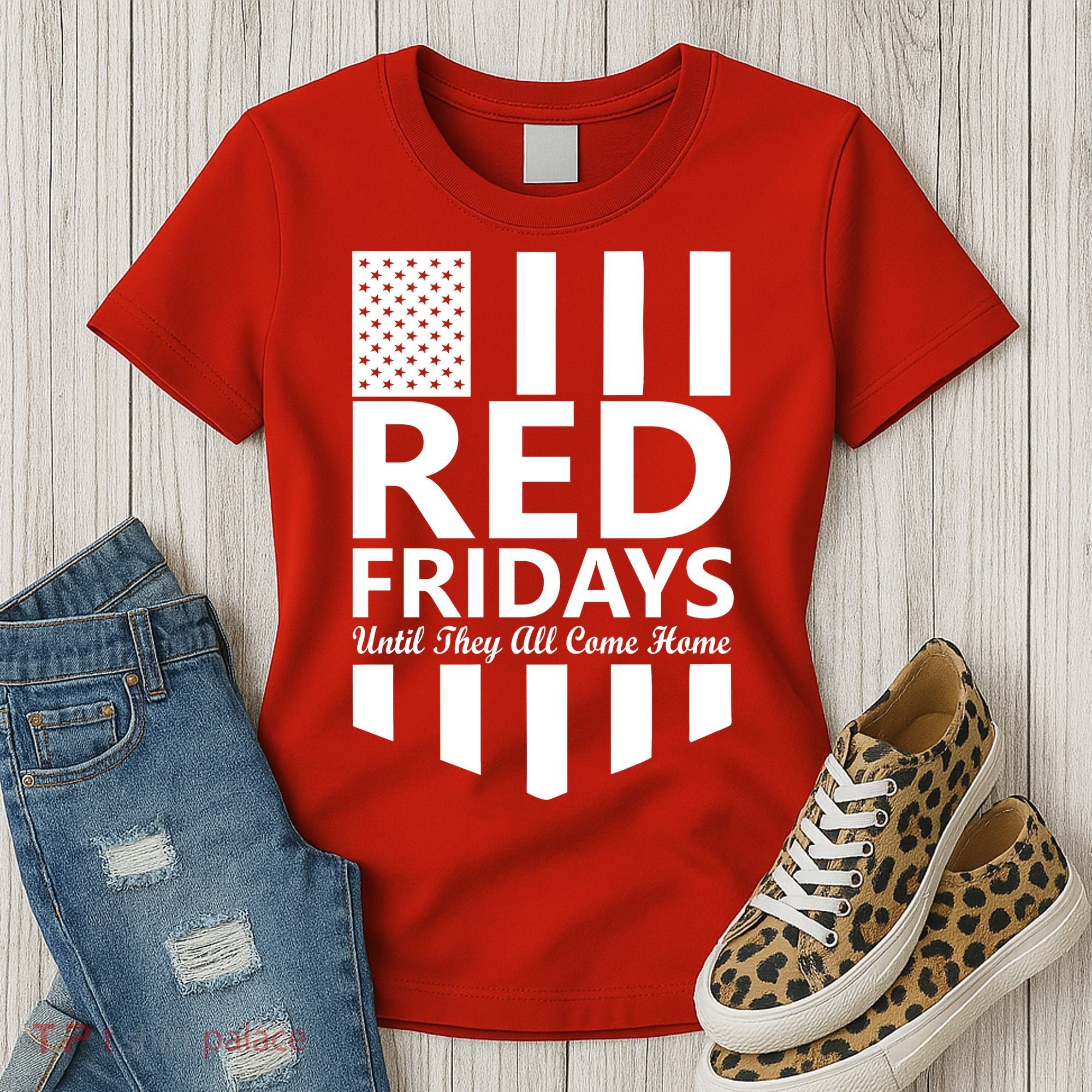 Red Fridays Military Flag Women's T-Shirt