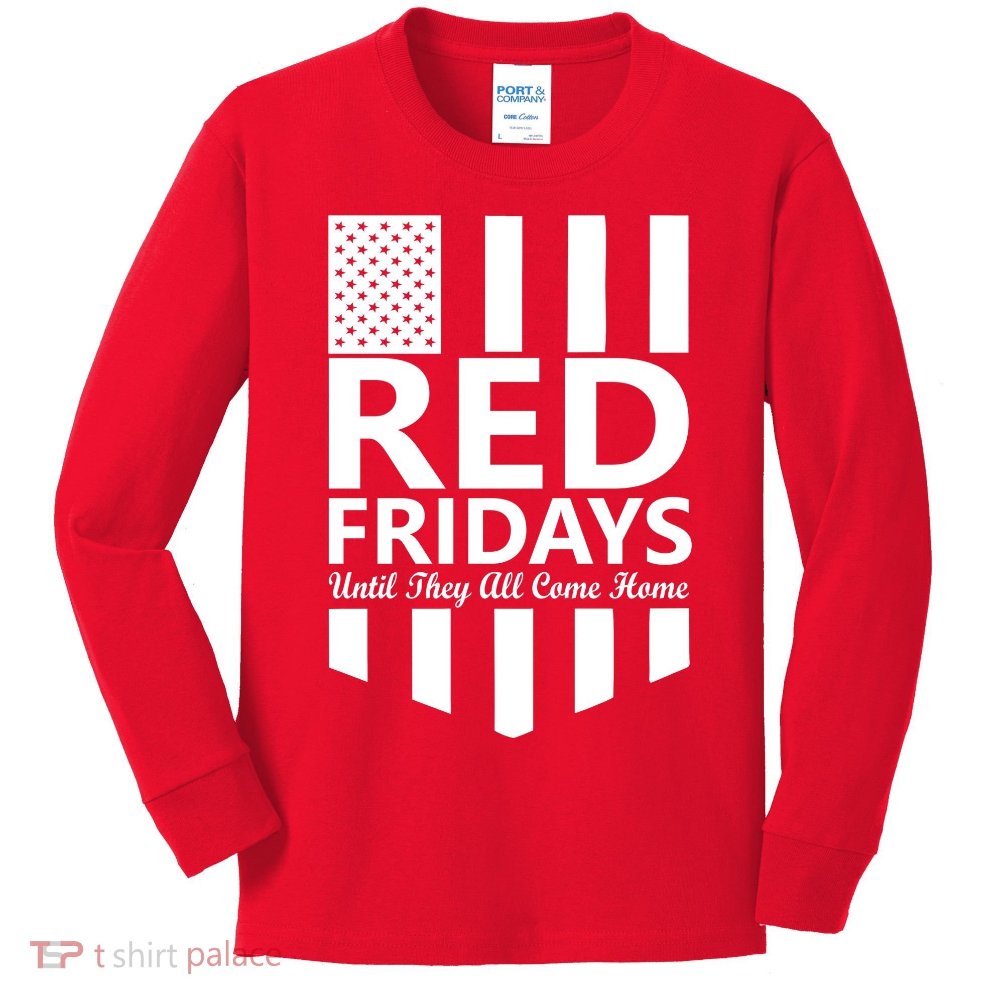 Red Fridays Military Flag Kids Long Sleeve Shirt