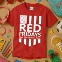 Red Fridays Military Flag Kids T-Shirt thumb 3