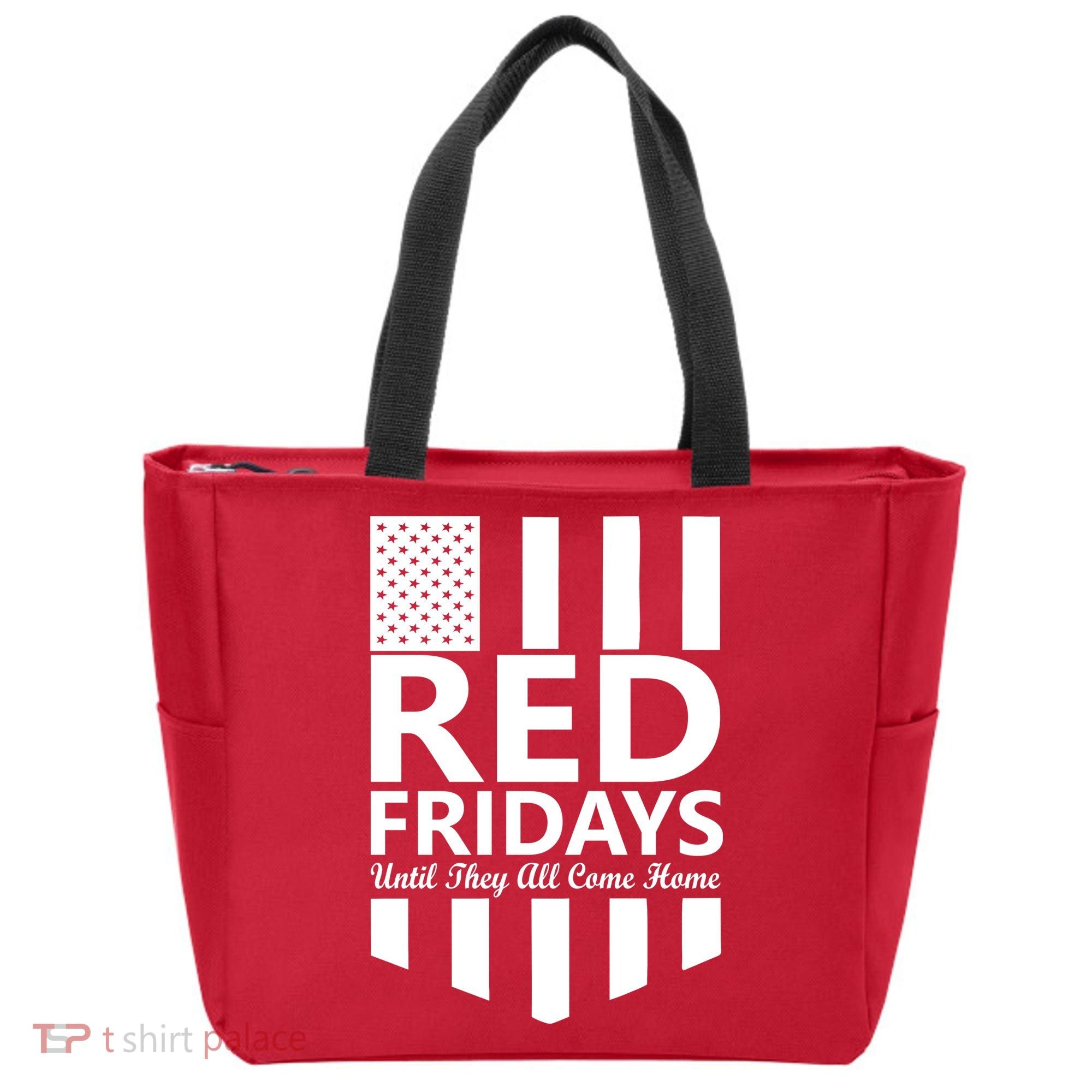 Red Fridays Military Flag Tote Bag