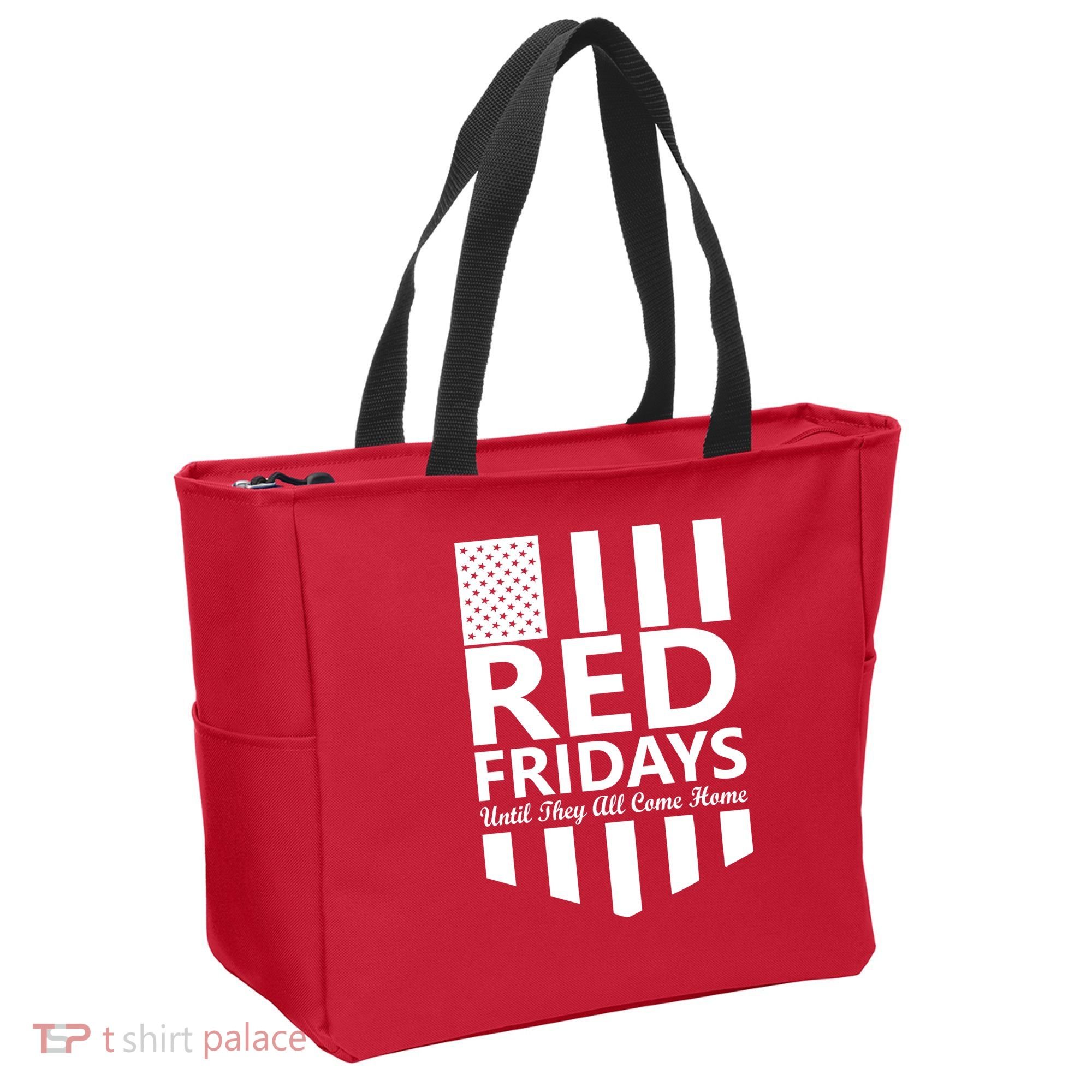 Red Fridays Military Flag Tote Bag