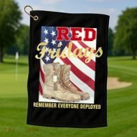 Red Fridays Remember Everyone Deployed Golf Towel thumb 1