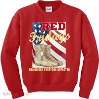 Red Fridays Remember Everyone Deployed Kids Sweatshirt thumb 0