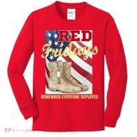 Red Fridays Remember Everyone Deployed Kids Long Sleeve Shirt thumb 0