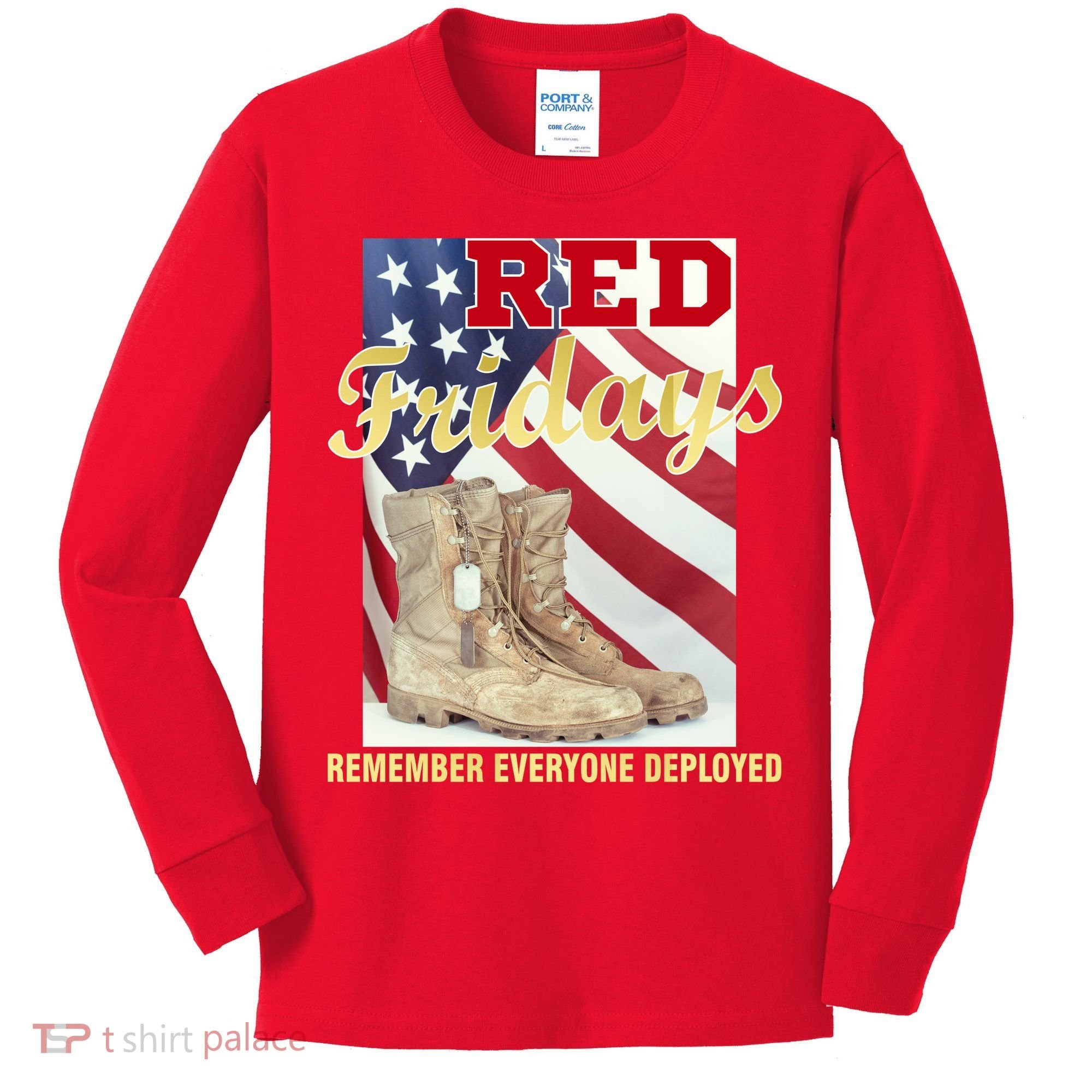 Red Fridays Remember Everyone Deployed Kids Long Sleeve Shirt