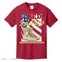 Red Fridays Remember Everyone Deployed Kids T-Shirt thumb 0