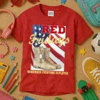 Red Fridays Remember Everyone Deployed Kids T-Shirt thumb 3