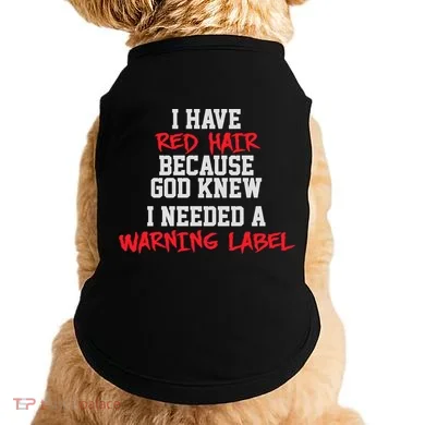 Red Head Warning Label Doggie Tank