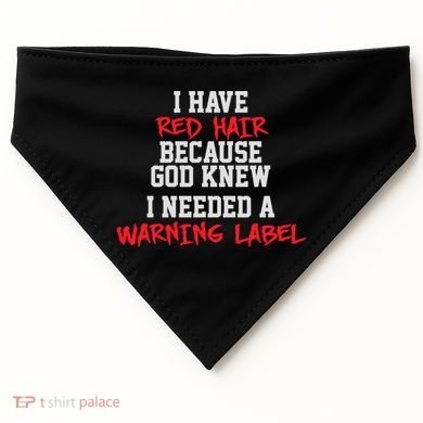 Red Head Warning Label USA-Made Doggie Bandana