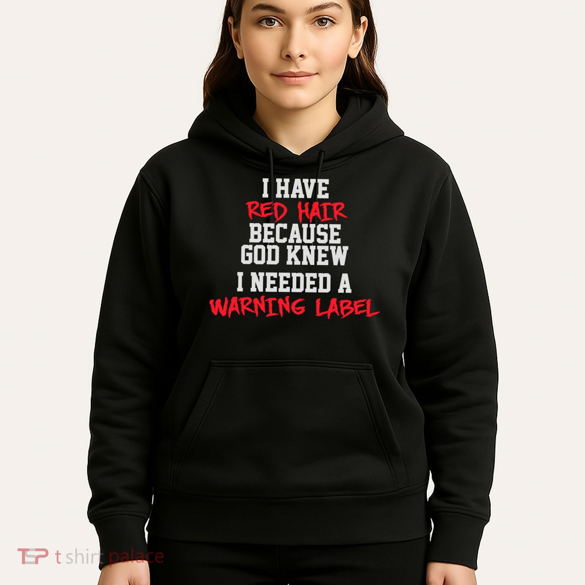 Red Head Warning Label Hoodie