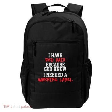 Red Head Warning Label Backpack
