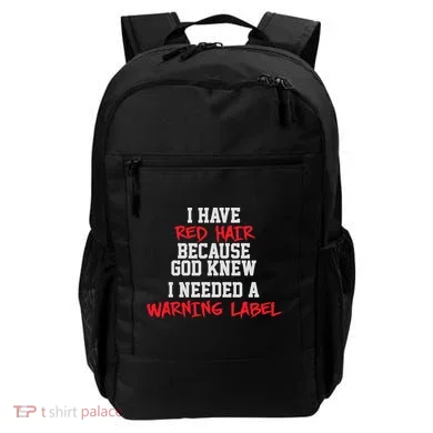 Red Head Warning Label Backpack