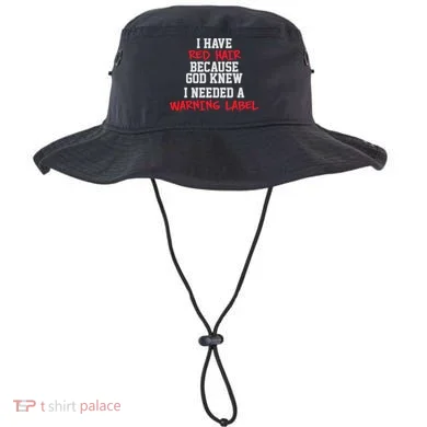 Red Head Warning Label Bucket Hat
