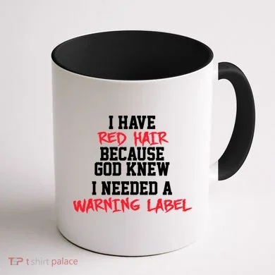Red Head Warning Label Coffee Mug back