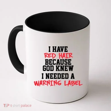 Red Head Warning Label Coffee Mug