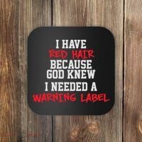 Red Head Warning Label Coaster thumb 0