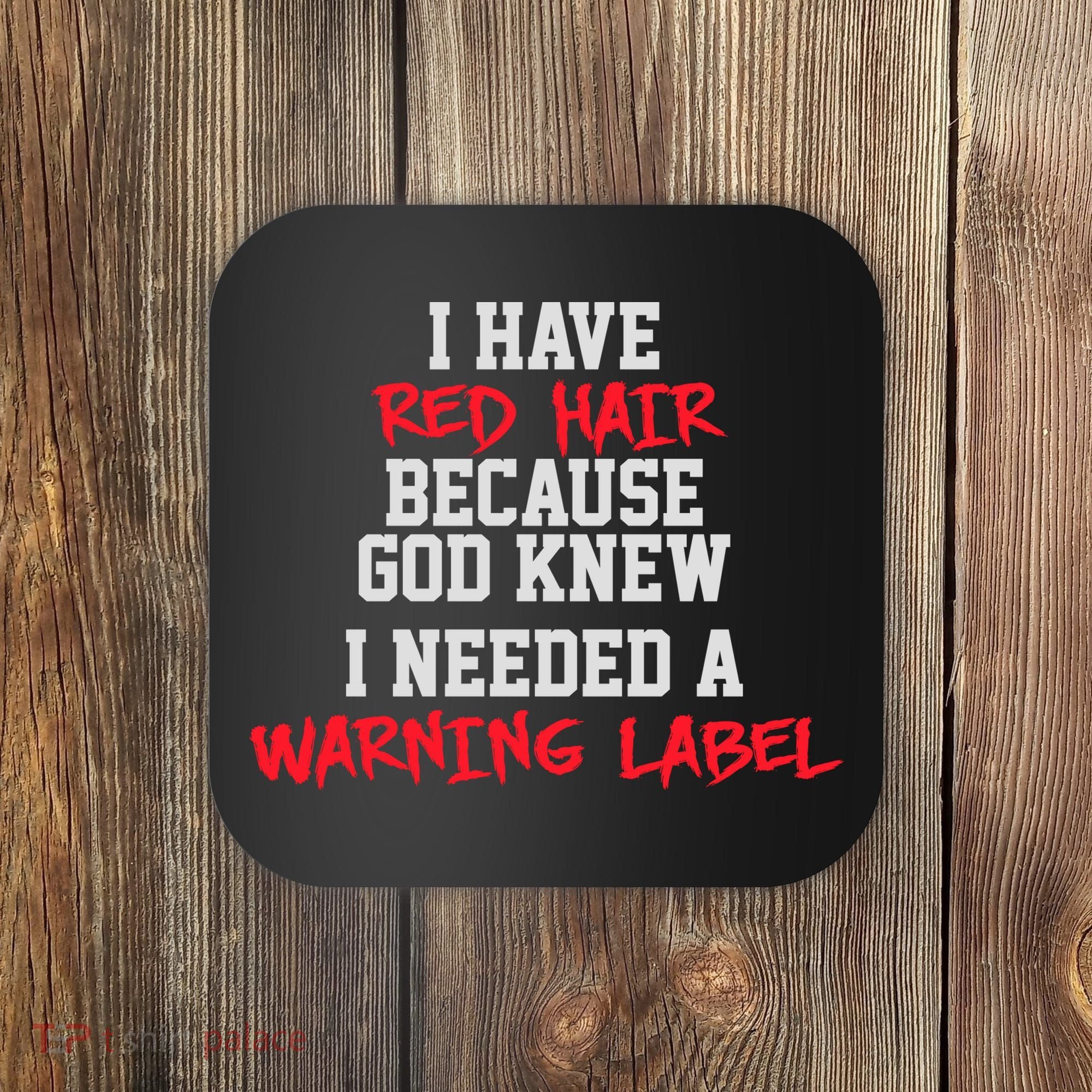 Red Head Warning Label Coaster