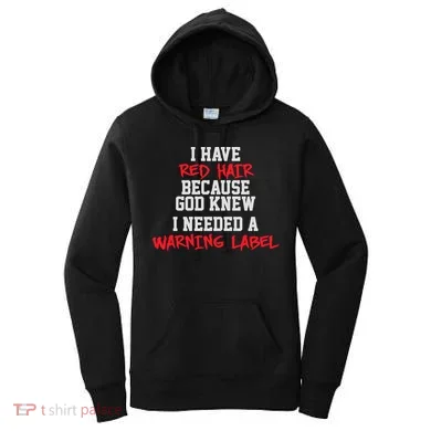 Red Head Warning Label Women's Hoodie