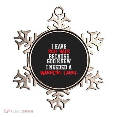 Red Head Warning Label Ornament