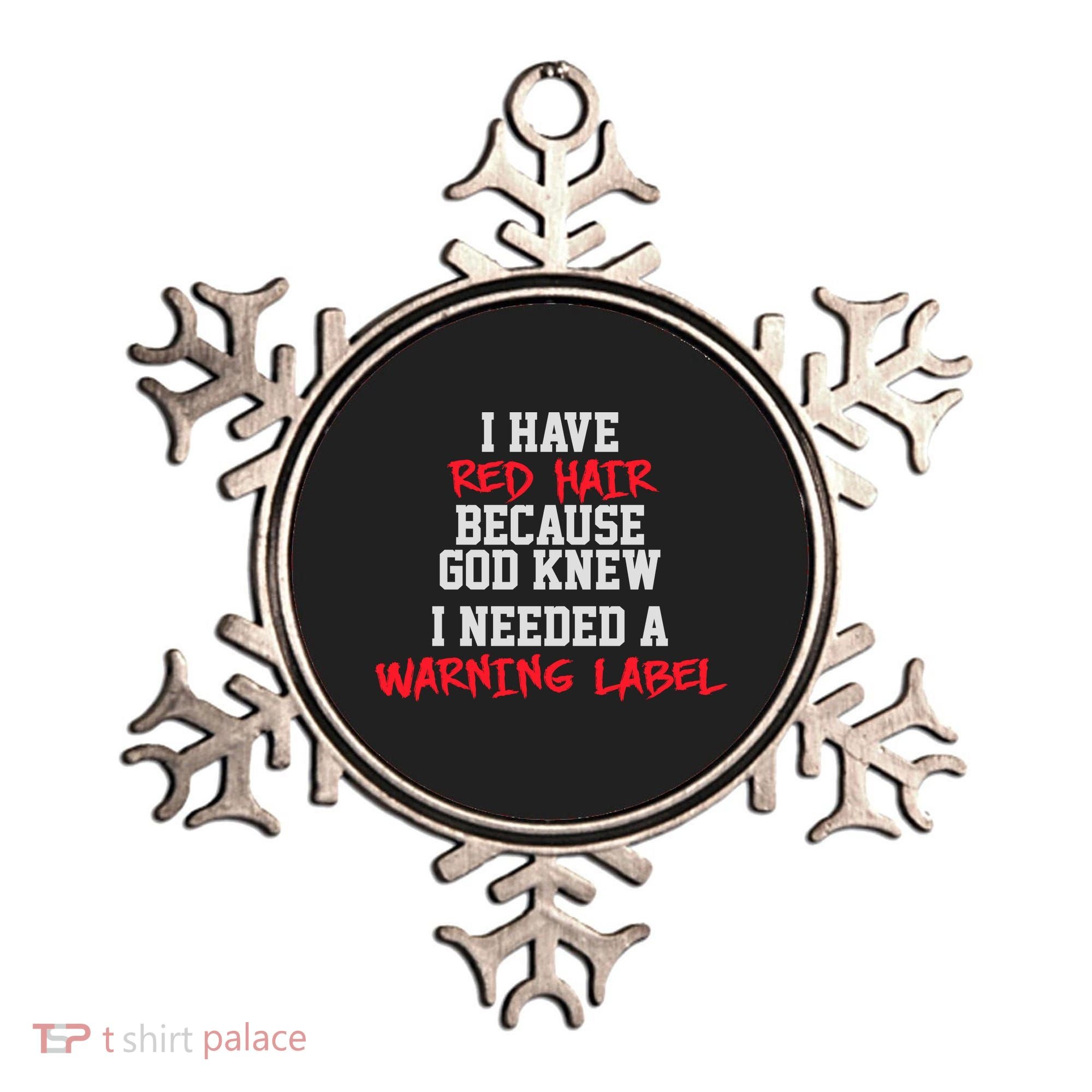 Red Head Warning Label Ornament