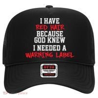 Red Head Warning Label Hat thumb 0