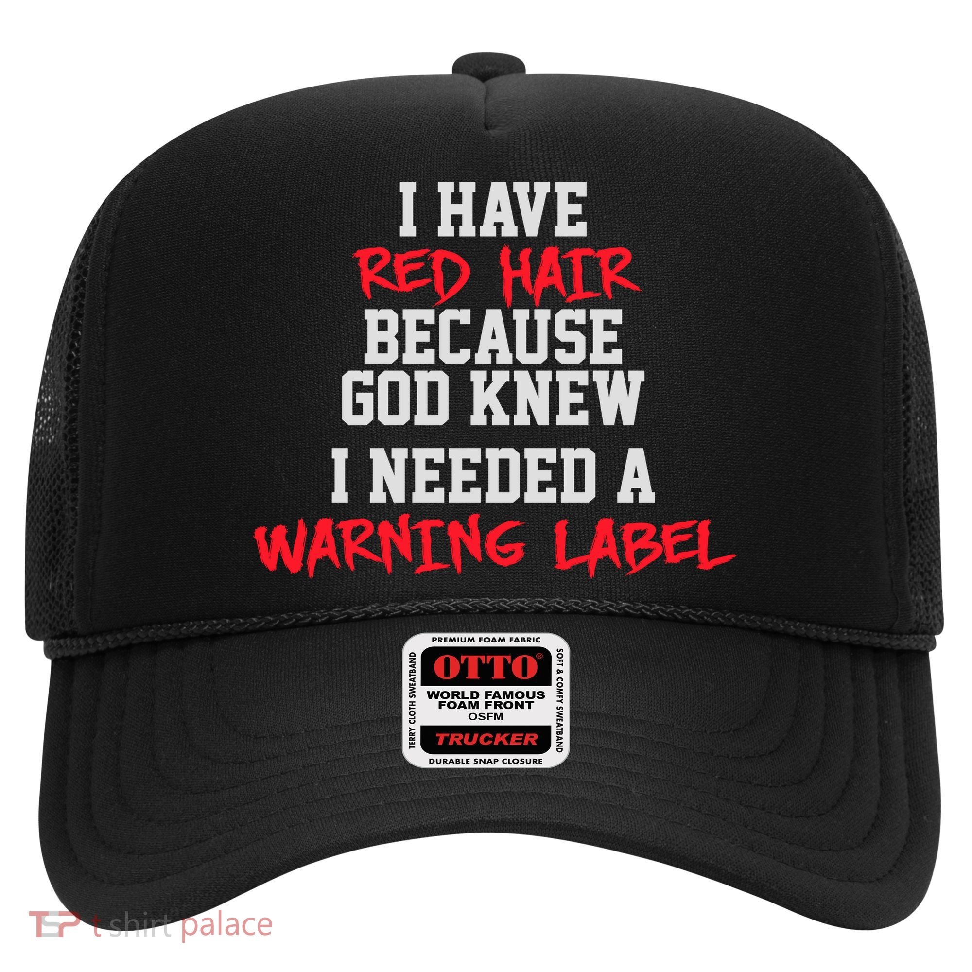 Red Head Warning Label Hat