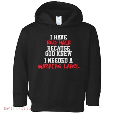 Red Head Warning Label Toddler Hoodie