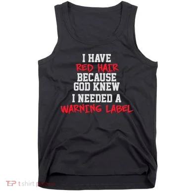 Red Head Warning Label Tank Top