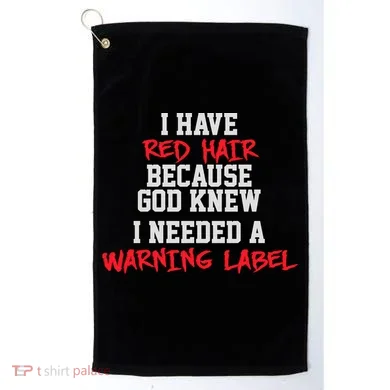 Red Head Warning Label Golf Towel