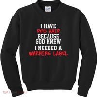 Red Head Warning Label Kids Sweatshirt thumb 0