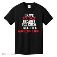 Red Head Warning Label Kids T-Shirt thumb 0