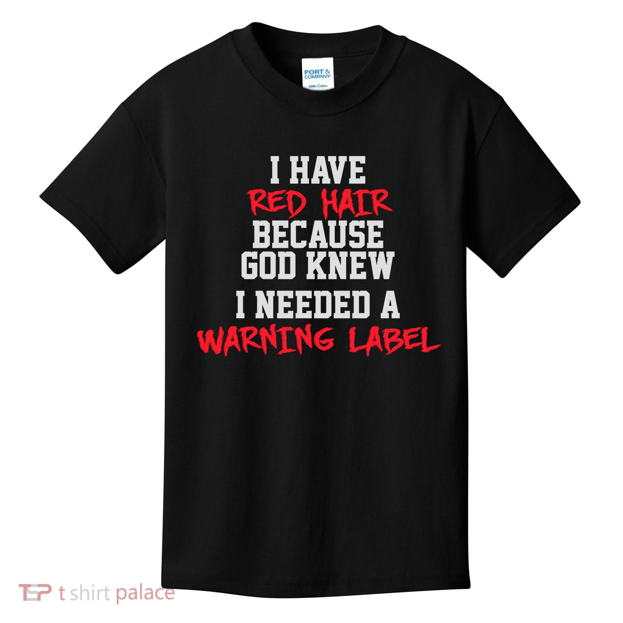 Red Head Warning Label Kids T-Shirt
