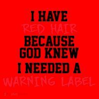 Red Head Warning Label Santa Hat thumb 1