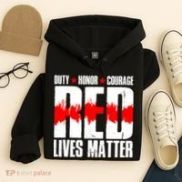 Red Lives Matter Hoodie thumb 4
