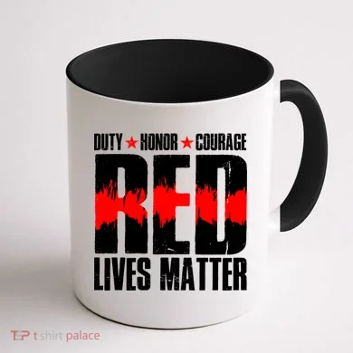 Red Lives Matter Coffee Mug back