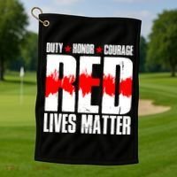 Red Lives Matter Golf Towel thumb 1