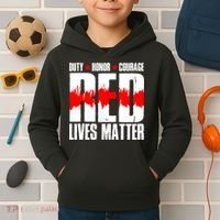 Red Lives Matter Kids Hoodie thumb 2