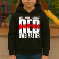 Red Lives Matter Kids Hoodie thumb 3
