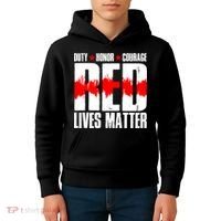 Red Lives Matter Kids Hoodie thumb 4
