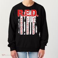 RED Remember Everyone Deployed Distressed Flag Women's Sweatshirt thumb 0