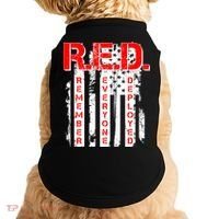 RED Remember Everyone Deployed Distressed Flag Doggie Tank thumb 0